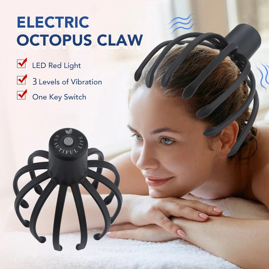 OctoTouch Scalp Serenity: Hands-Free Electric Scalp Massager for Hair Stimulation & Stress Relief